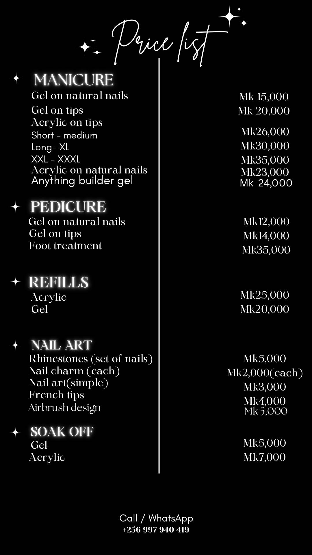 Lauryn Luxe Beauty Price List